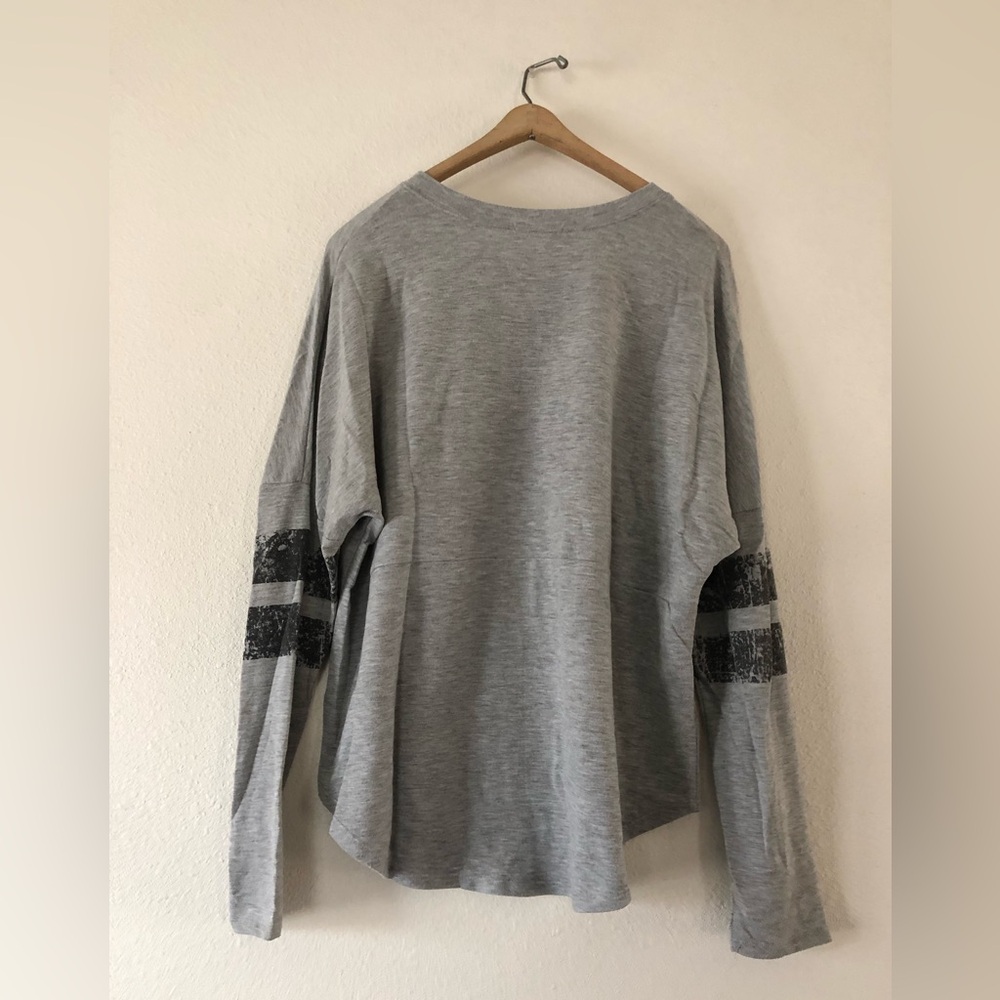 Maurices Long Sleeve Graphic Print Tee “BOOTS BONFIRES AND BACK ROADS” - Picture 2 of 5